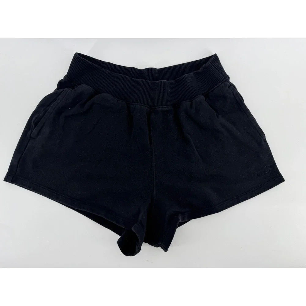 Hollister Womens Ultra High Rise Sweat Shorts Black Fleece XS Lounge Athletic